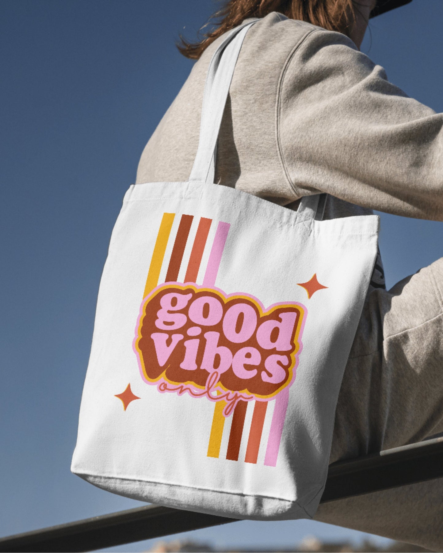 Good Vibes Only - Retro | Cotton Canvas Tote Bag