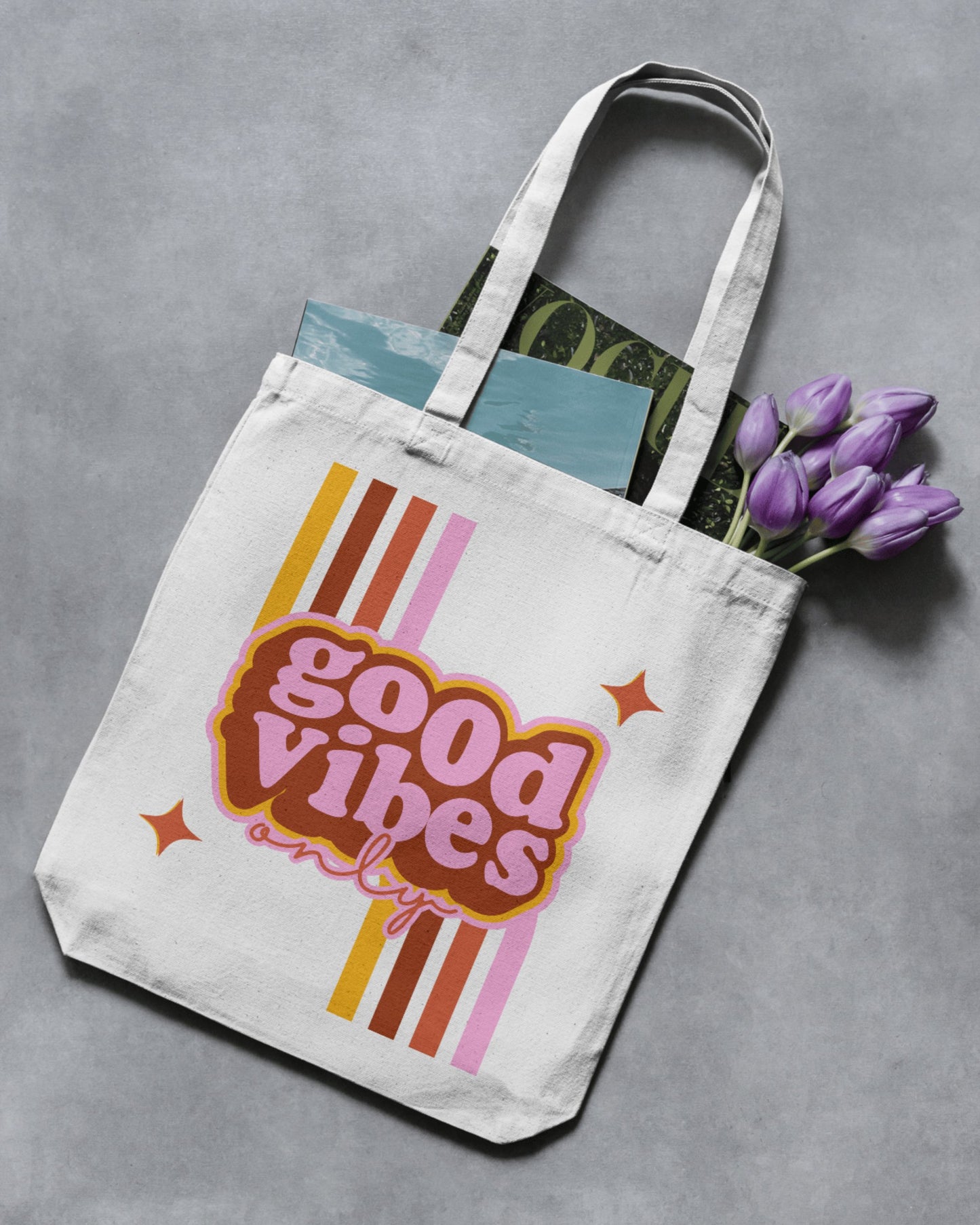Good Vibes Only - Retro | Cotton Canvas Tote Bag